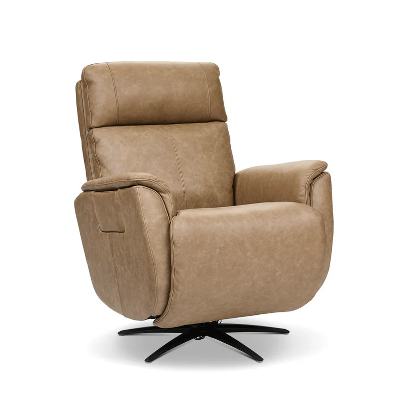 Cove Triple Power Leather Recliner with Heat and Massage - Dune