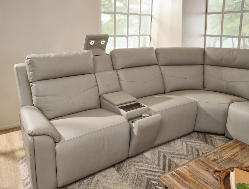 Verano 6pc Power Reclining Sectional with Heat & Massage
