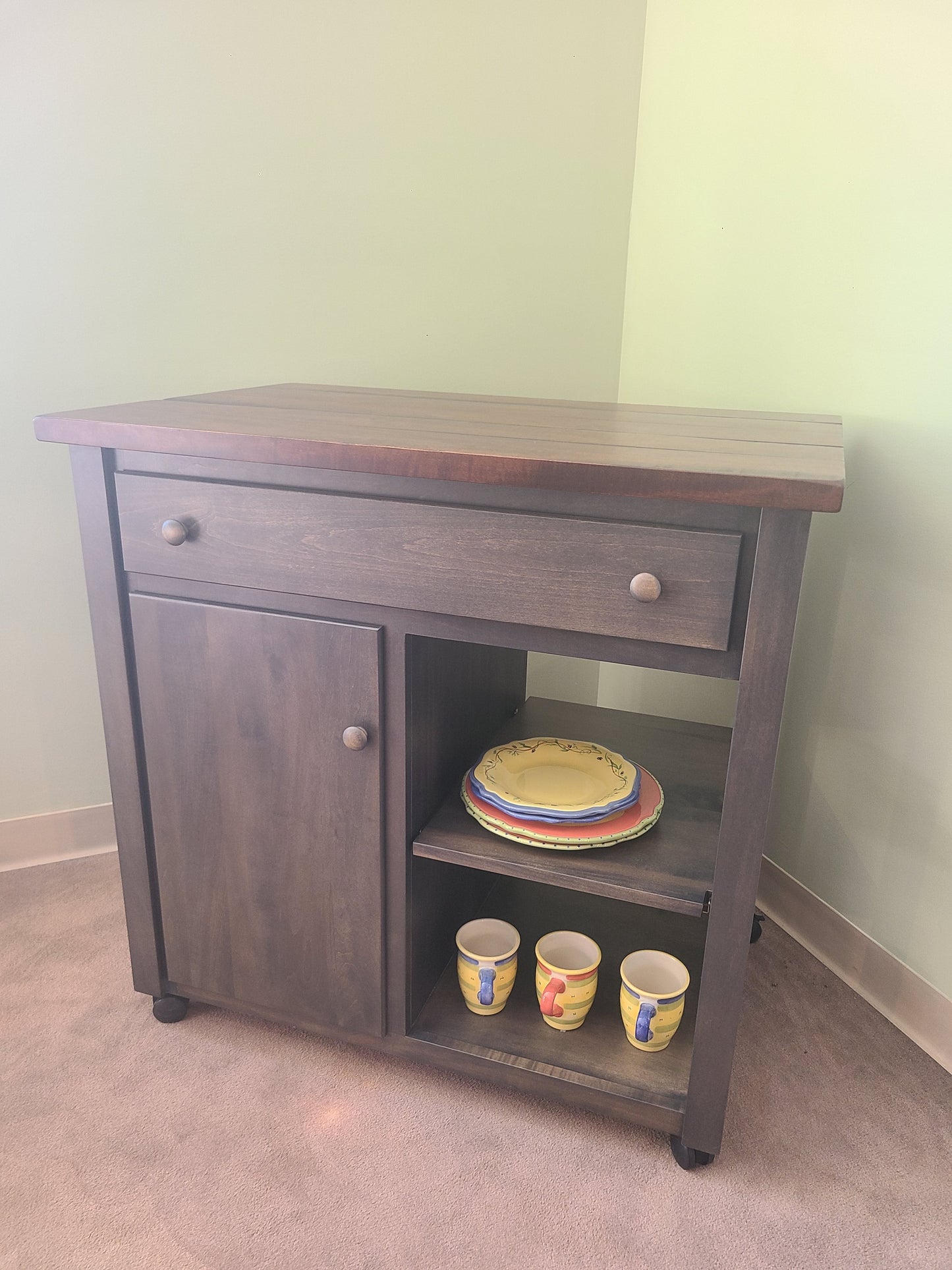Amish Handcrafted Rolling Island