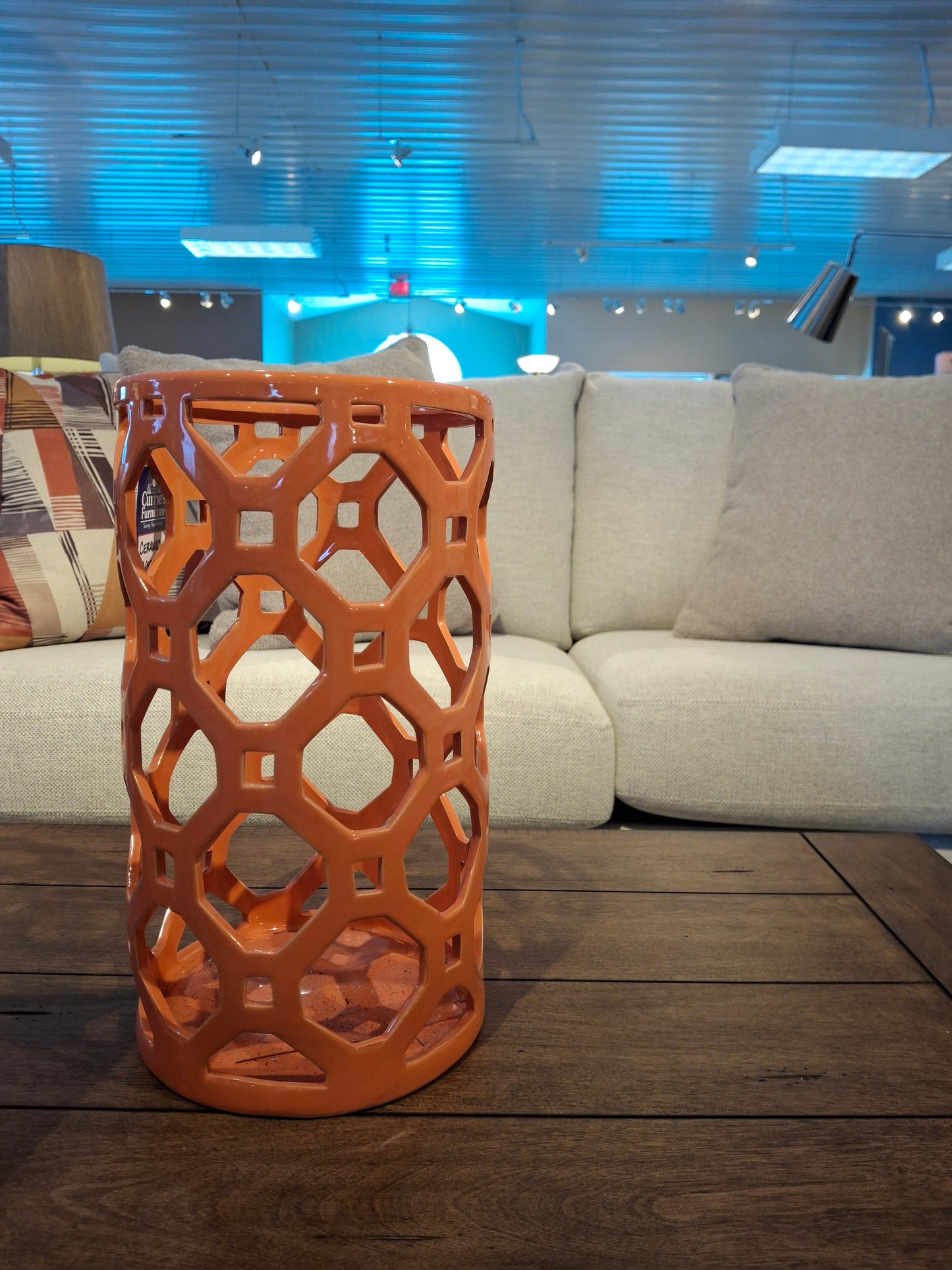 Orange ceramic vase