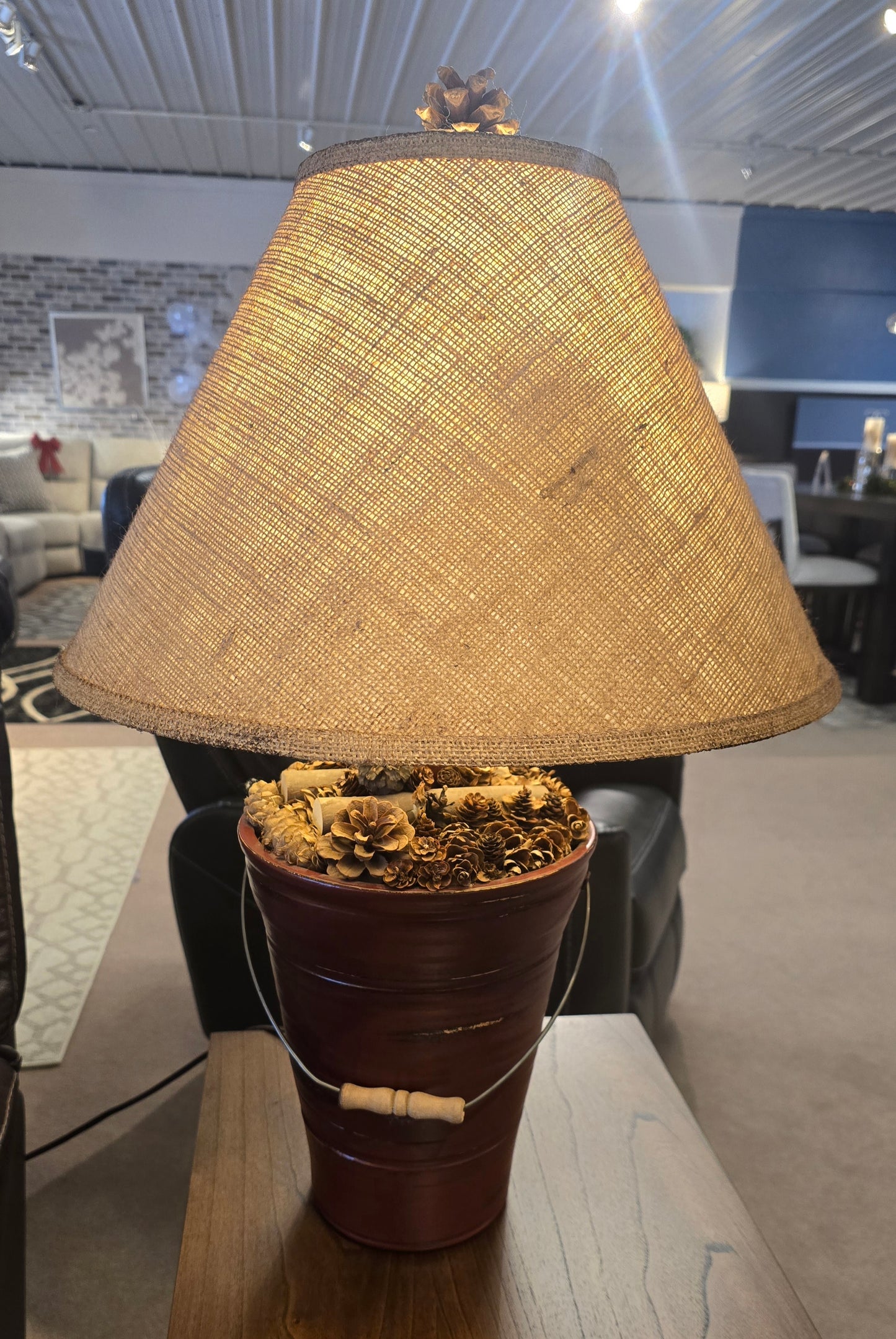 Bucket of Pinecones Lamp