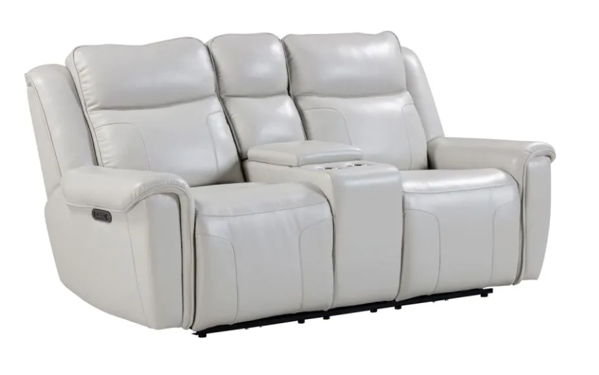 Atlantis Ivory Leather Loveseat