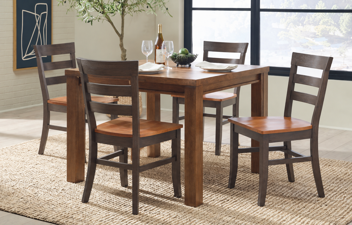 Westwood Gabe 40" Square Dining Table & 4 Rylie Dining Chairs