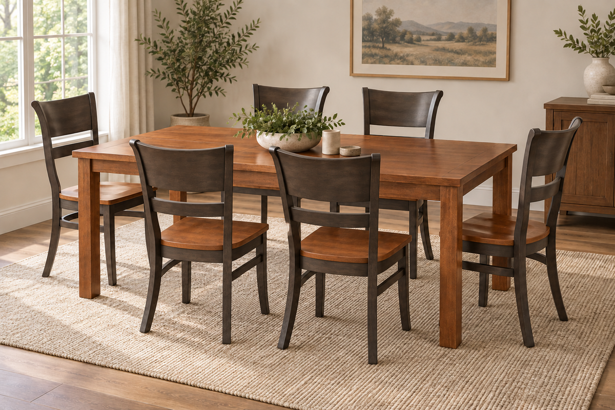 Westwood Gabe Extensions Dining Table & 6 Brandy Dining Chairs