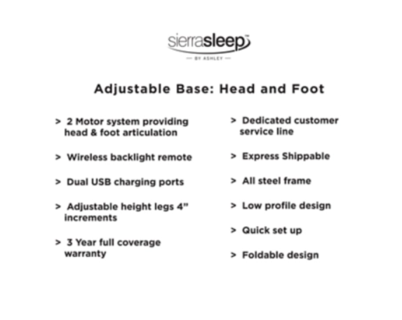 Good Head & Foot Adjustable Base