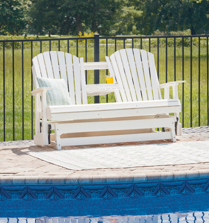 Hyland Wave Outdoor Gliding Loveseat - White