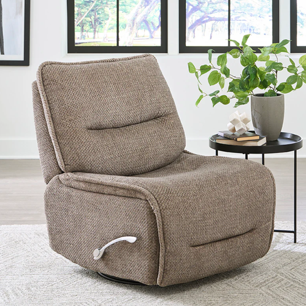 Leo Armless Swivel Glider Manual Recliner Wheat