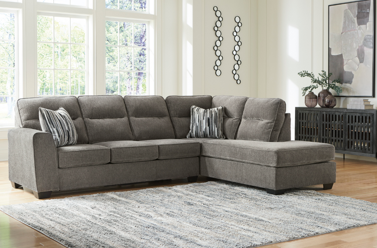 Ollie 2pc Sectional - Graphite
