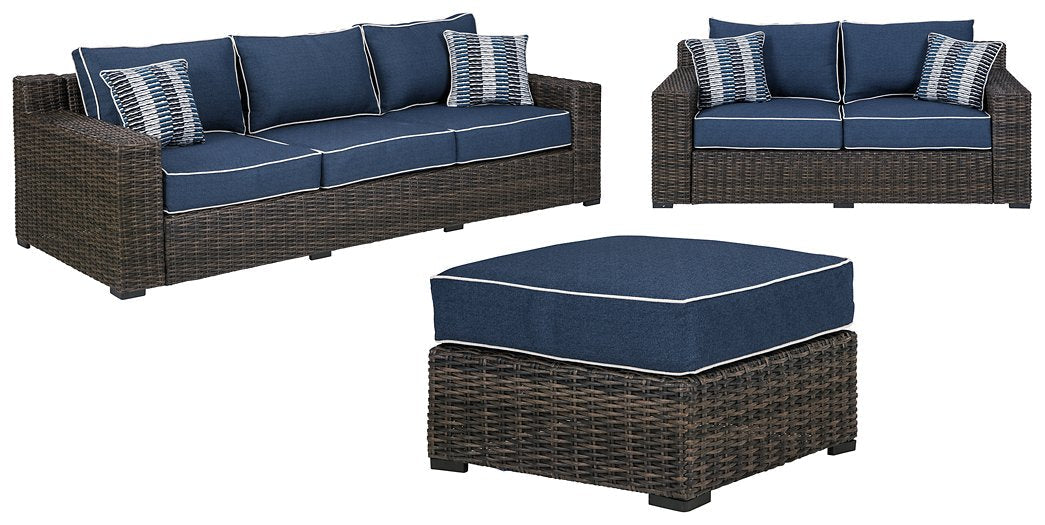 Grasson Lane Outdoor Sofa and Loveseat with Ottoman