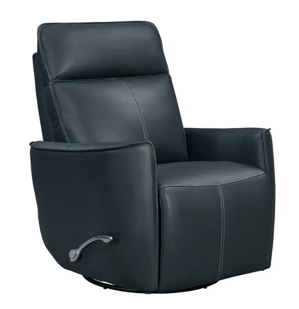 Roxy Manual Swivel Glider Recliner - Abby Navy Leather