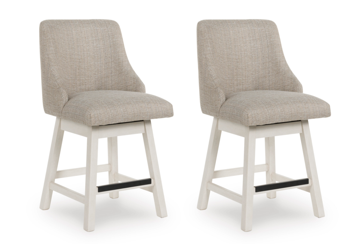 Robbinsdale Upholstered Swivel Counter Stools (Set of 2)