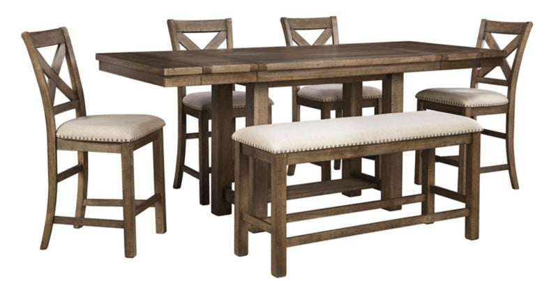 Moriville 6pc Counter Height Dining Set
