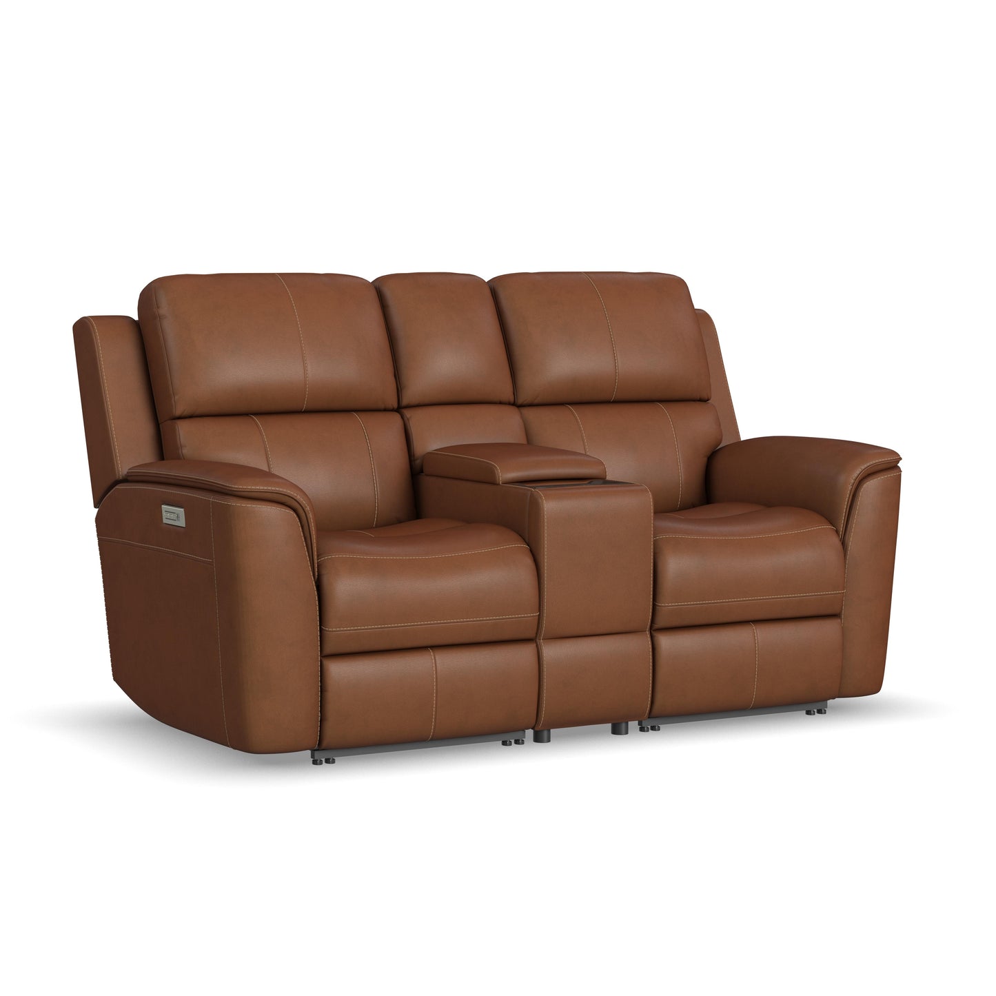 Henry Leather Power Reclining Loveseat with Console