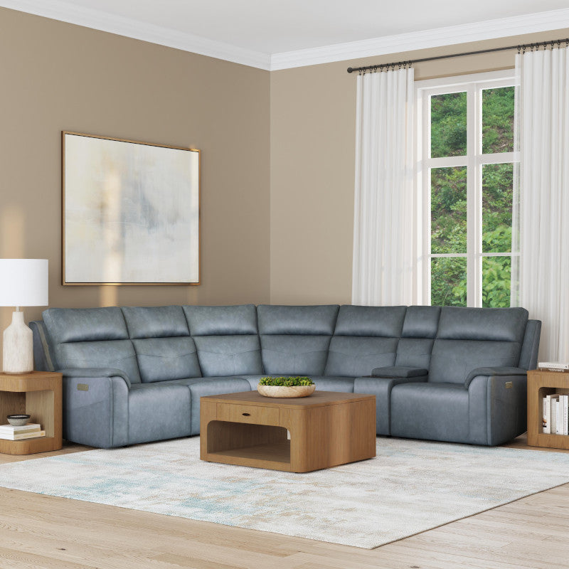 Verano 6pc Power Reclining Sectional with Heat & Massage