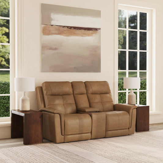 Ranger Leather Power Loveseat with Console