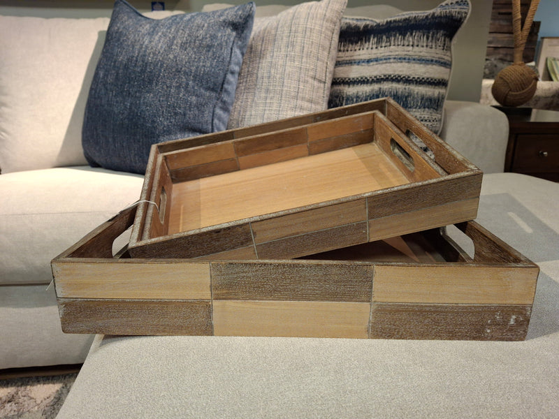 Wooden stacking trays