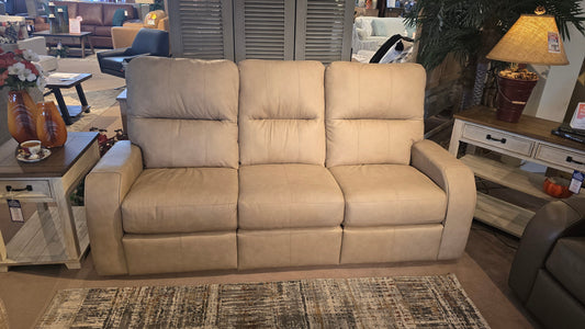 Ryandale Leather Power Reclining Sofa with Headrest & Lumbar