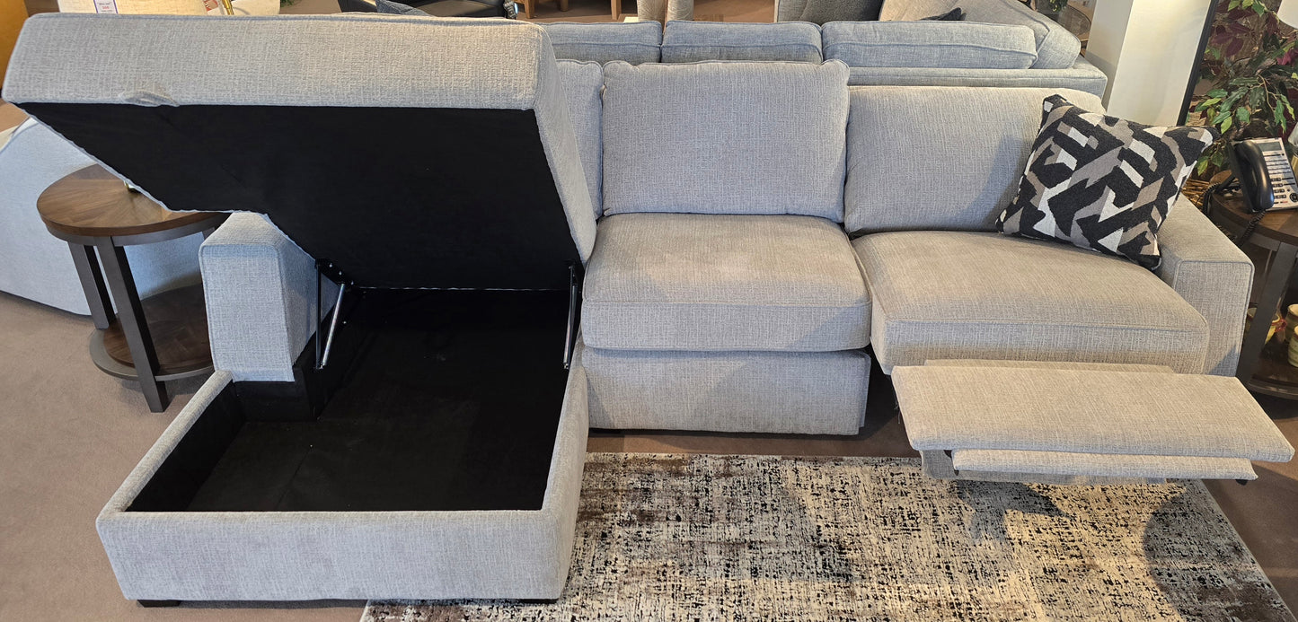 Sedona 2pc Sectional with Storage Chaise and Recliner