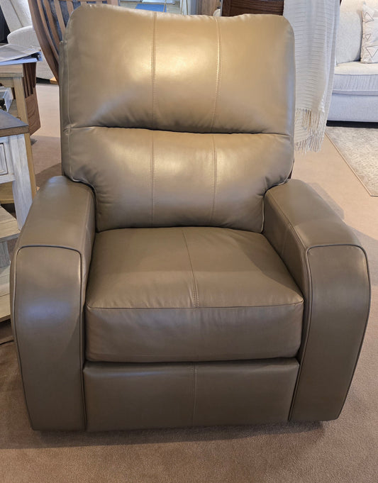 Ryandale Leather Power Recliner with Headrest & Lumbar