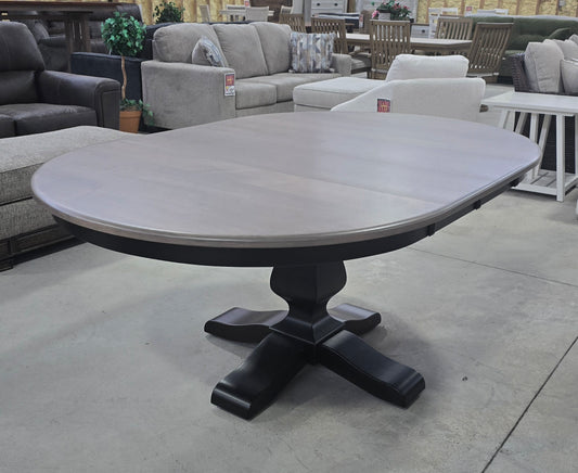48" Round Amish Pedestal Table with 2 Leafs