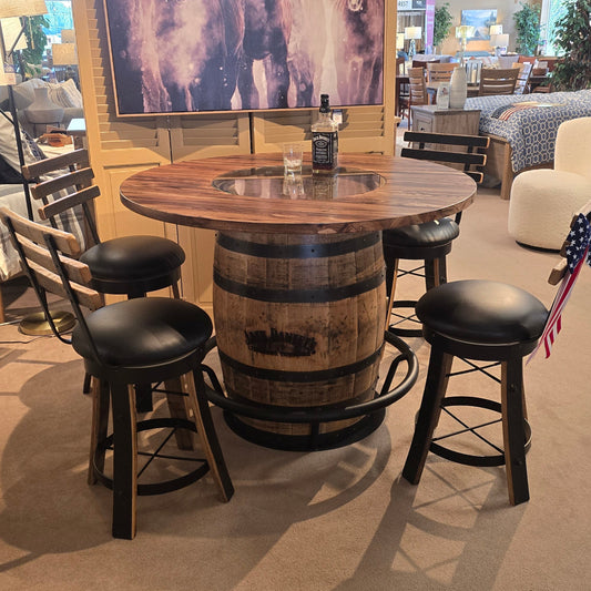 Jack Daniels Counter Height Barrel Pub Set