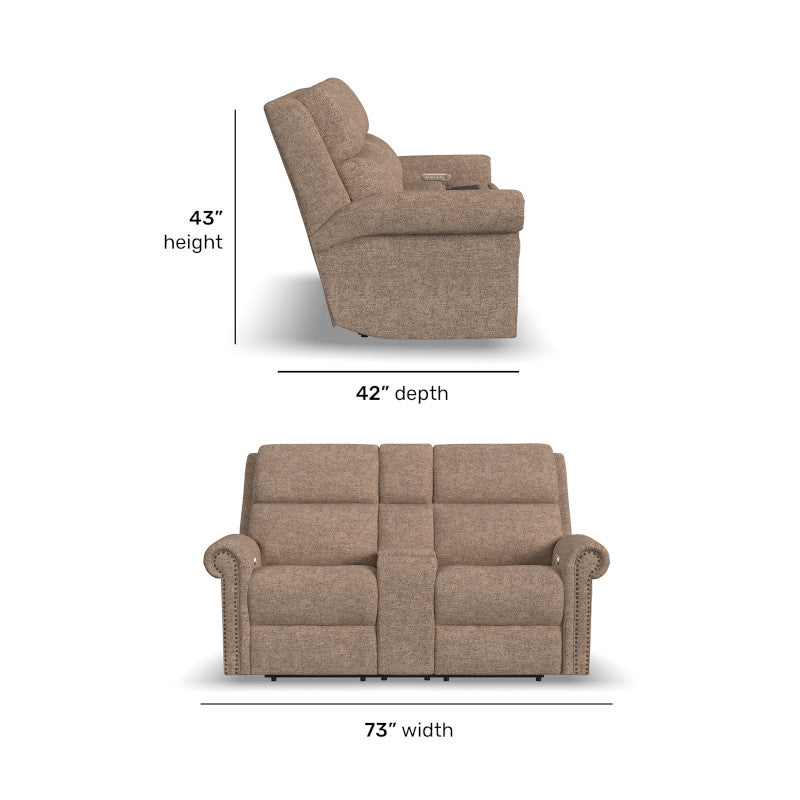 South Haven Triple Power Reclining Loveseat with Console