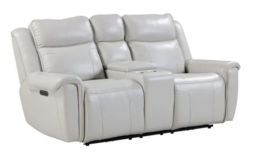 Atlantis Ivory Leather Loveseat