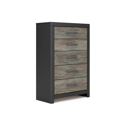 Broachmyn 5 Drawer Chest - Black & Grey
