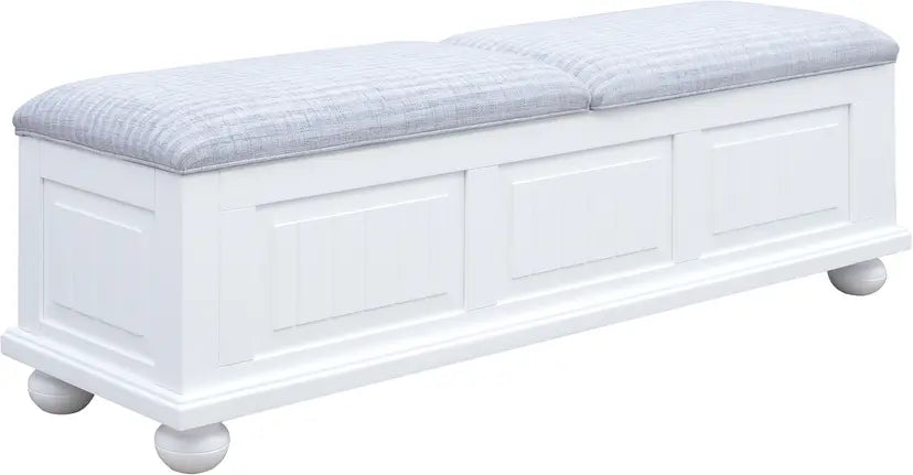 Beachfront White Storage Bench