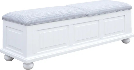 Beachfront White Storage Bench