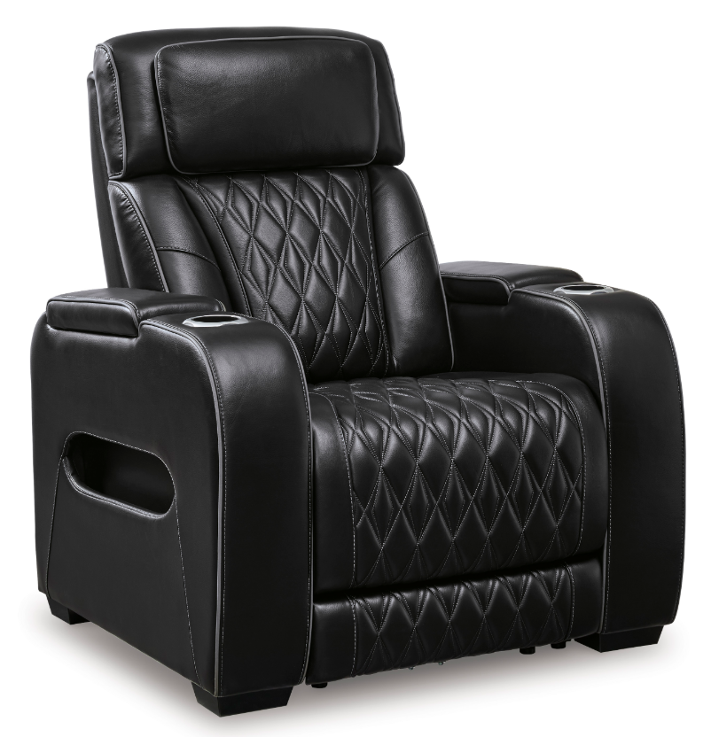Boyington Leather Power Recliner Black