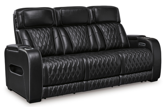 Boyington Leather Power Reclining Sofa Black