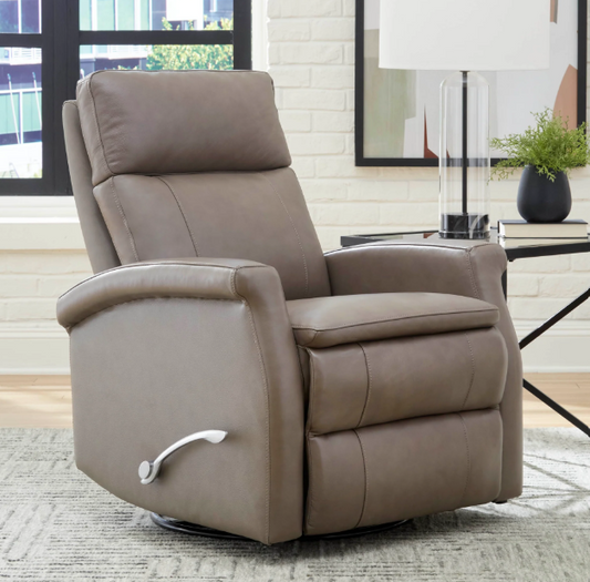 Bristol Leather Manual Swivel Glider Recliner Graphite