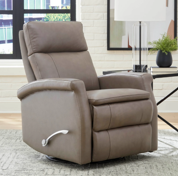 Bristol Leather Manual Swivel Glider Recliner