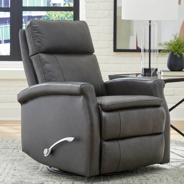 Bristol Leather Manual Swivel Glider Recliner