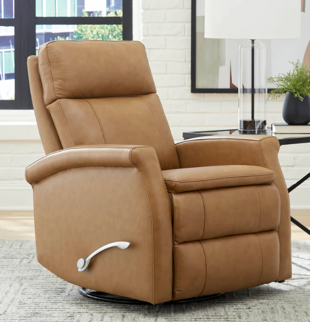 Bristol Leather Manual Swivel Glider Recliner