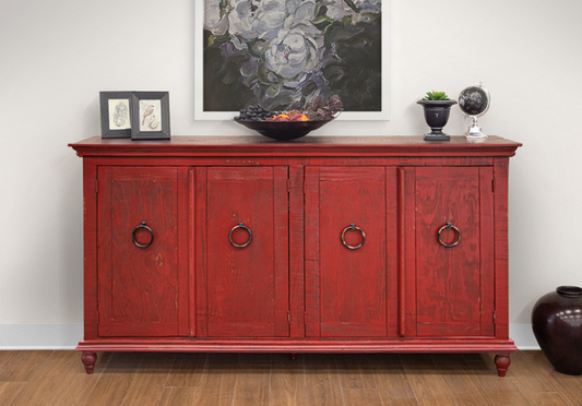 Capri 6 Door Accent Cabinet -Red