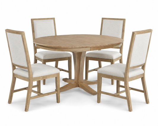 Cosmo 5pc Extending Pedestal Dining Set - Honey