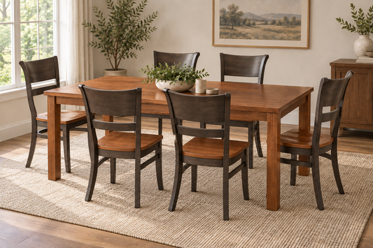 Westwood Gabe Extensions Dining Table & 6 Brandy Dining Chairs