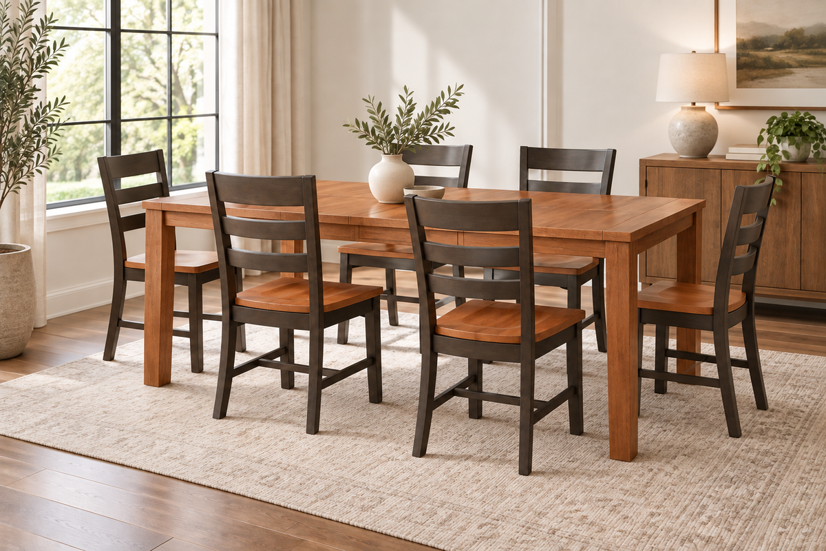 Westwood Gabe Extensions Dining Table & 6 Rylie Dining Chairs