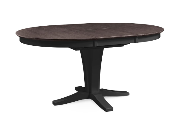 Cosmopolitan Pedestal Extension Table - Coal & Black