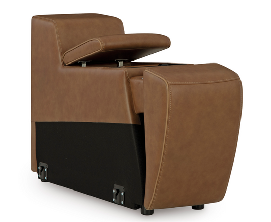 Magic Man 13" Leather Console with Wireless Charging and Cupholders