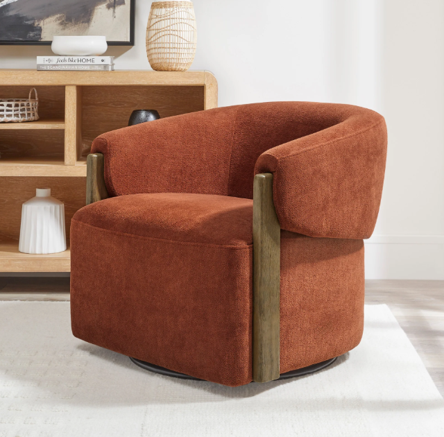 Finley Swivel Accent Chair - Island Rust