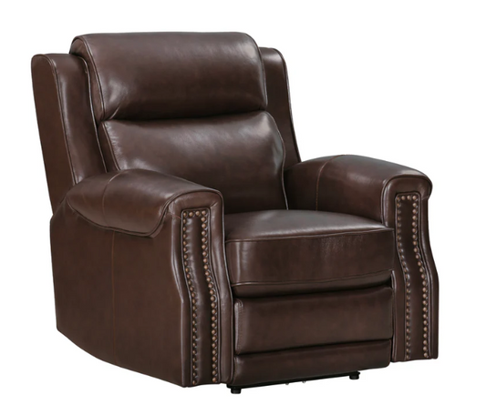 Hensley Leather Power Recliner - Smooth Espresso