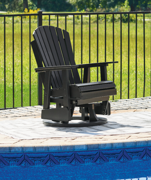 Hyland Wave Outdoor Swivel Glider - Black