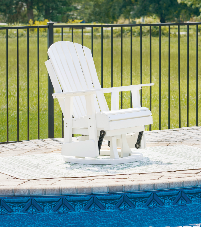 Hyland Wave Outdoor Swivel Glider - White
