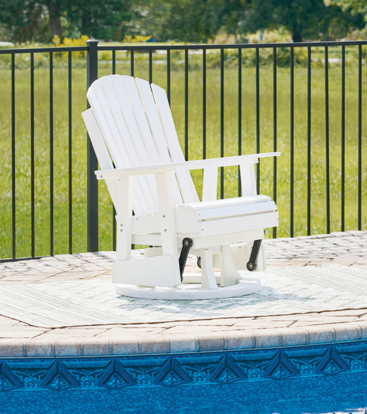 Hyland Wave Outdoor Swivel Glider - White