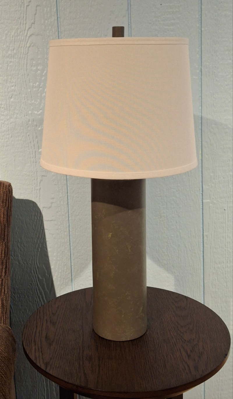 Grey limestone table lamp