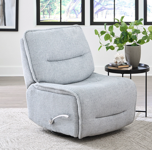 Leo Armless Swivel Glider Manual Recliner Silver