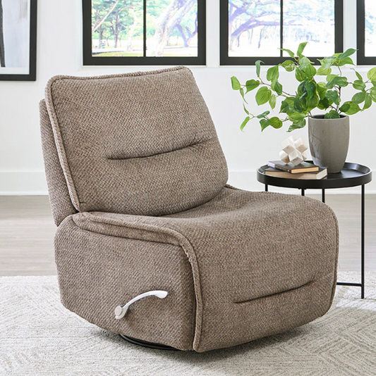 Leo Armless Swivel Glider Manual Recliner Wheat